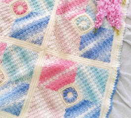 Crochet C2C Flower Corners Blanket