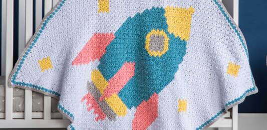 Rocketship Baby Crochet Blanket – Free Pattern