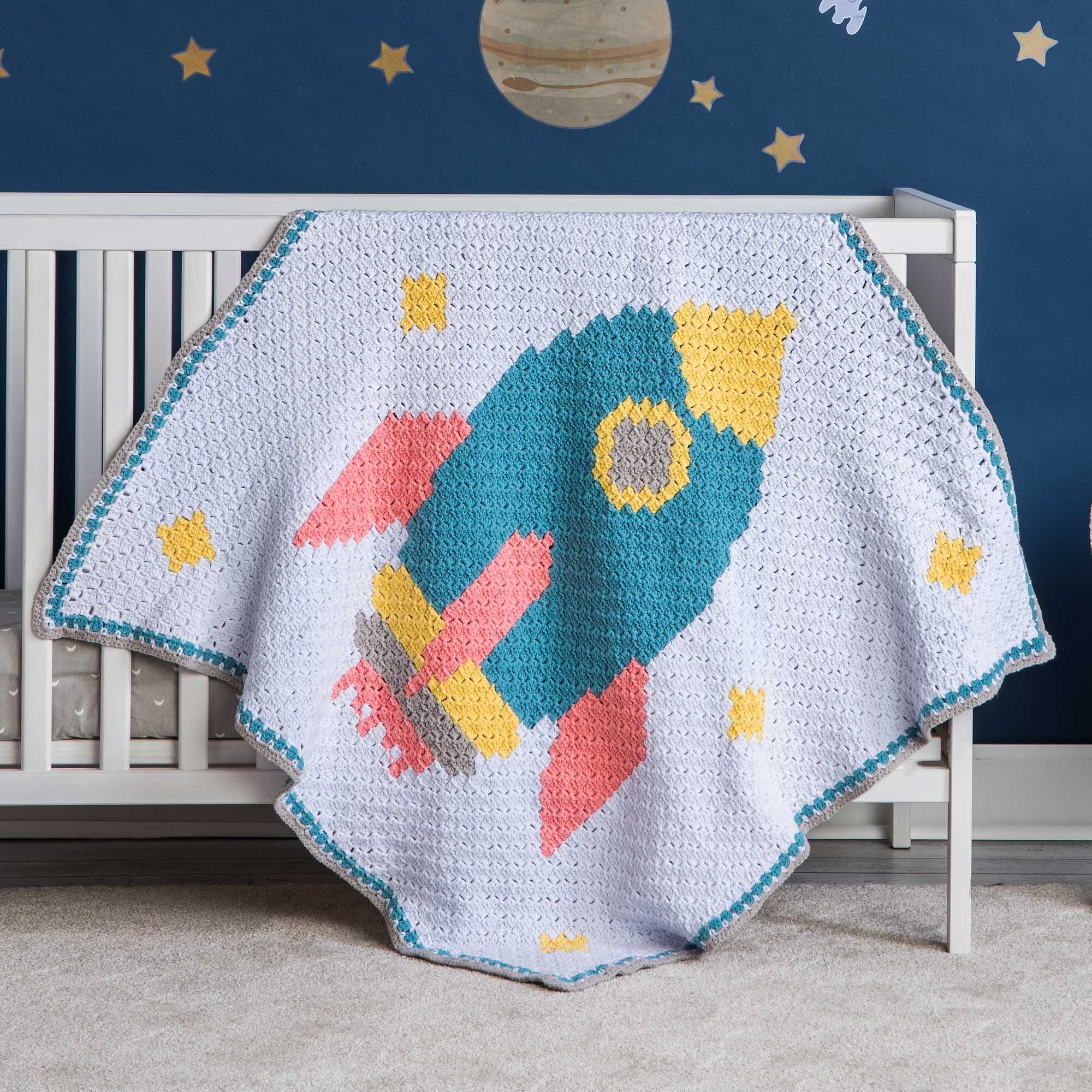 Rocketship Baby Crochet Blanket – Free Pattern